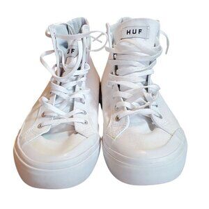 HUF Mens White High Top Canvas Sneakers US 9 UK 8 CM 27 EUR 42